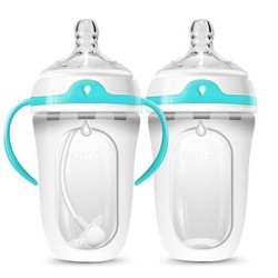 努比（Nuby）奶瓶 硅胶奶瓶 宽口径婴儿奶瓶防胀气250ml+250ml套装（附360°重力球）103美国品牌