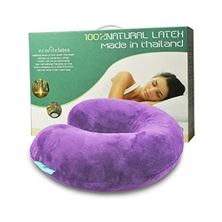 ECOLIFELATEX 伊可莱 泰国进口 乳胶枕 护颈枕 U型枕 （紫色） *2件