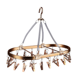 比尚 铝合金圆盘晾衣架 24夹