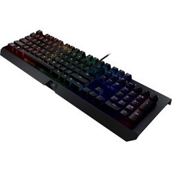 Razer 雷蛇 BlackWidow X 黑寡妇蜘蛛X幻彩版 悬浮式游戏机械键盘 黑色绿轴