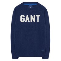 限尺码：GANT Logo 男士圆领线衣
