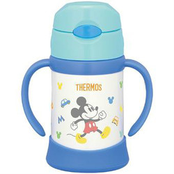 THERMOS 膳魔师 米奇吸管双耳杯/保温杯 浅蓝色 250ml