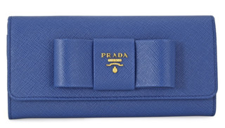 PRADA 普拉达 Saffiano 女士蝴蝶结长款钱包