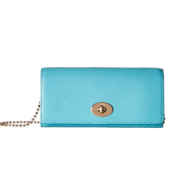 COACH 蔻驰 Crossgrain Leather Slim Chain Envelope 女士斜挎包