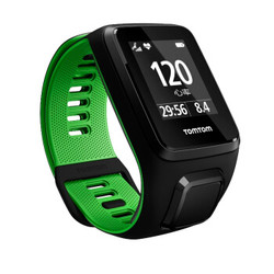 TomTom Runner3 心率款Cardio GPS光学心率腕表 跑步游泳铁三健身运动手表 黑绿色L码