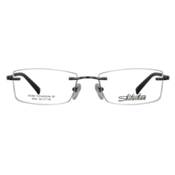 施洛华 S969 C16 豪华纯钛 男士黑色无框（商务款）眼镜架