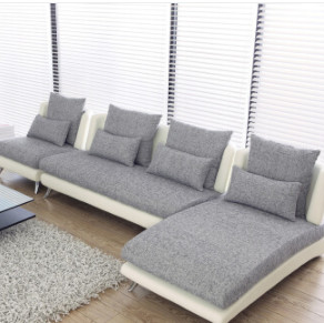 A家家具 ADC-026-2  布艺沙发组合 白灰色 双人+贵妃