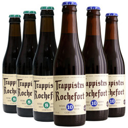 比利时进口啤酒 Rochefort 罗斯福（10号*3/8号*3）啤酒 精酿啤酒 组合装330ml*6瓶
