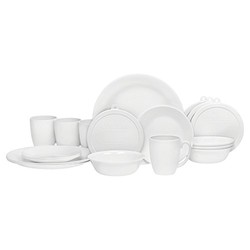 中亚prime会员:Corelle 康宁Livingware 20件餐具套装 配有储存盒 白色