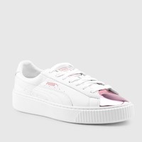 限尺码：PUMA 彪马 Basket Platform Metallic 女款休闲运动鞋