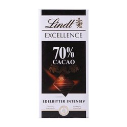 瑞士莲Lindt 70%黑巧克力 100g 法国进口 *7件