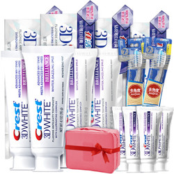 Crest 佳洁士 美国进口钻白超值装 钻亮炫白牙膏8支560g+全优7效牙刷2支
