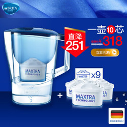 BRITA 碧然德 摩登系列 滤水壶 3.5L蓝+滤芯9枚