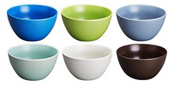 U+ 悠佳 韩式家用釉下彩陶瓷碗和风餐具6件套装小米饭碗小汤碗泡面碗