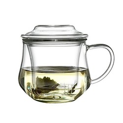 凤朗 三件式玻璃泡茶杯 办公专用茶杯 330CC