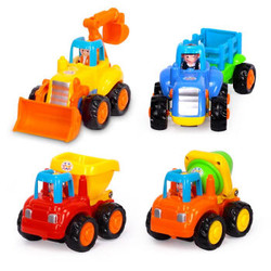 汇乐326快乐工程车队儿童惯性车玩具模型汽车 耐摔卡通环保（颜色随机）