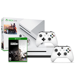 Microsoft 微软 Xbox One S 500GB《战地1》同捆版+额外手柄+《彩虹六号围攻》