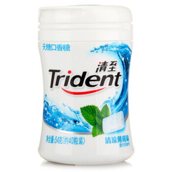 清至（Trident）无糖口香糖 清凉薄荷 54克 *2件