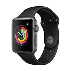 Apple Watch Series 3智能手表（GPS款 42毫米 深空灰色铝金属表壳 黑色运动型表带 MQL12CH/A）