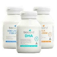 BIO ISLAND 生物岛 澳洲婴幼儿畅销套装（高纯度DHA胶囊+液体乳钙软胶囊+澳洲鳕鱼鱼肝油/鱼油胶囊）