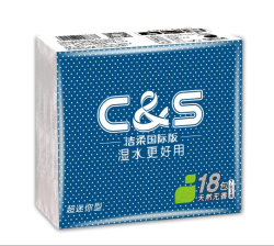 洁柔(C&S)手帕纸 倍柔3层面巾纸7片*18包 无香(布艺圆点 温和亲肤 超迷你方包装)