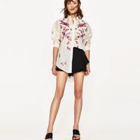 ZARA 03440056712 女士刺绣衬衫