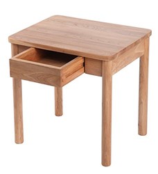 木作之合 北美进口白橡原木床头桌 全实木小桌子 长50*宽40*高50cm