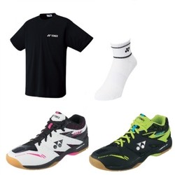 YONEX 尤尼克斯 SHB820MD 男士羽毛球鞋（白/黑）+T恤+短袜 