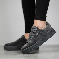 PUMA 彪马 x Fenty by Rihanna Suede Creeper Velvet “gray glacier” 女士休闲鞋