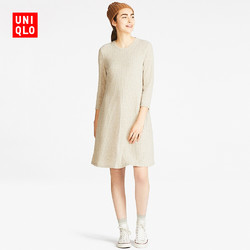 女装 针织罗纹A字型连衣裙 400577 优衣库UNIQLO