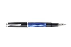 Pelikan 百利金 801874 活塞上墨  M205 蓝色-大理石 钢笔，M尖 折叠盒包装