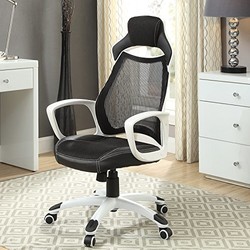 雅客集 电竞赛车椅白色 人体工学椅可躺 办公室职员办公椅 家庭书房旋转椅 透气更舒畅 FB-15064WH（供应商直送）