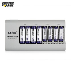 雷摄 (LEISE）857多槽智能快速充电套装(配4节5号+4节7号充电电池+8槽充电器）KTV麦克风/电动玩具
