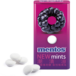  mentos 曼妥思 潮清凉无糖薄荷糖 紫悦莓果味 18g *10件