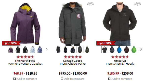 Moosejaw 精选男/女款 秋冬季户外服饰鞋包（含Canada Goose、ARC'TERYX等）