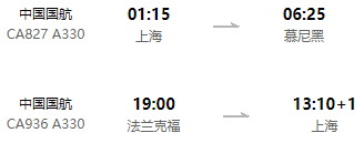 20日0点预售：上海-欧洲多地9天7晚自由行（国航直飞）