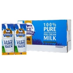 澳大利亚原装进口德运全脂纯牛奶1L*10盒 整箱