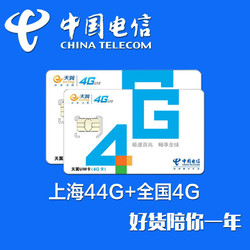 电信4G/3G无线上网卡 上海48G年卡含上海本地44G全国4G