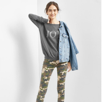 Gap 盖璞 字母图案圆领针织衫