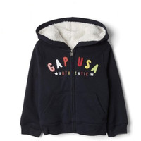 Gap 盖璞 329393 女童徽标星星印花连帽仿羊羔绒卫衣