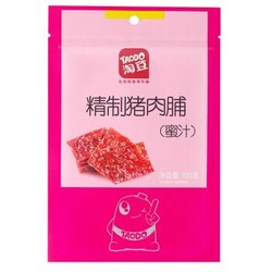 淘豆（TAODO）精制猪肉脯（蜜汁味）100g靖江特产 休闲零食（可199-100）