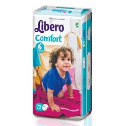 欧洲丽贝乐(Libero)婴儿纸尿裤加大号尿不湿XL72片 *5件