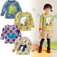 Skipland 斯克莱 女童字母印花长袖T恤 海军蓝 100