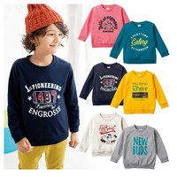 Skipland 斯克莱 字母logo卫衣 蓝绿色 120cm