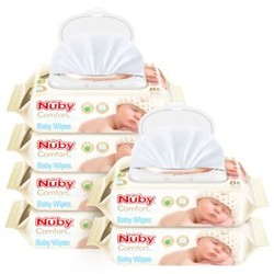 努比（Nuby）湿巾 婴儿湿纸巾 棉柔巾 80抽 *4件