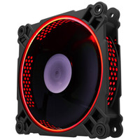 乔思伯（JONSBO）FR-201P-炫光红 12CM机箱风扇 （12CM/红色LED/PWM温控/散热器风扇/双滚珠/主板4PIN接口）