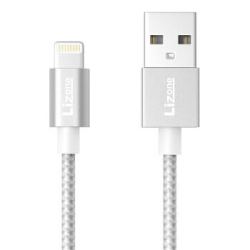 Lizone 苹果mfi认证数据线手机充电线 适用于iPhone8/7/6s/plus 银色-标准版1米
