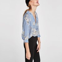 ZARA 08113620251 女士印花罩衫 