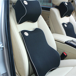 毕亚兹 BTY01 汽车头枕腰靠套装 黑色 *2件 +凑单品