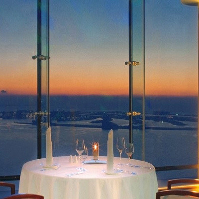 迪拜帆船酒店AL MUNTAHA空中餐厅法式料理套餐